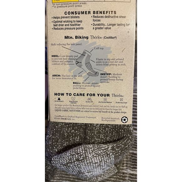 Vintage Thorlos MTN.BIKING CoolMax Socks Lot of 7 MBMX-13 Mini-Crew - Picture 5 of 5